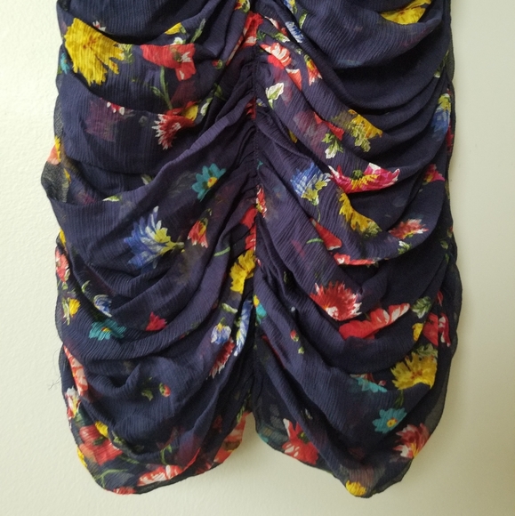 NICHOLAS Gathered Floral Print Silk Mini Dress - Picture 9 of 15